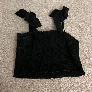 Black Bow Crop Top